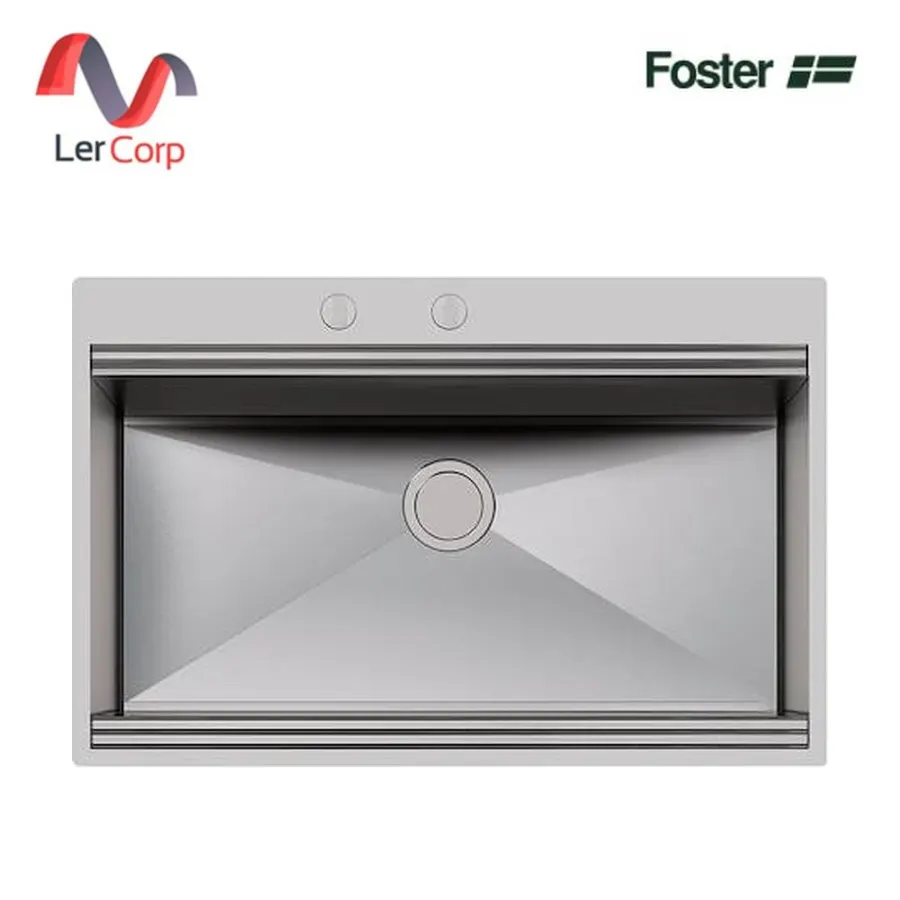 (Foster) อ่างล้างจานสแตนเลส Milanello workstation 1 หลุม พร้อมอุปกรณ์เสริมแบบเลื่อนได้ (1034050)
