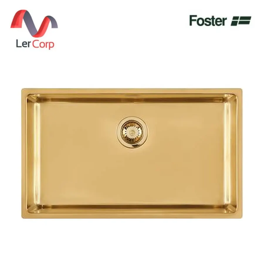 (Foster) อ่างล้างจานสแตนเลส ฝัง 1 หลุม ผิวเคลือบ PVD สีทอง (2157 859)