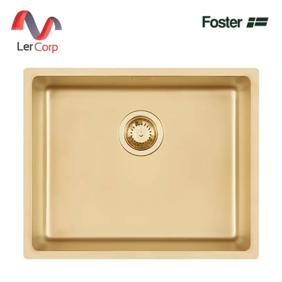 (Foster) อ่างล้างจานสแตนเลส 1 หลุม ฝังใต้เคาน์เตอร์ ผิวฟูเม่ เคลือบสี Gold ด้วยเทคนิค PVD (1155859)