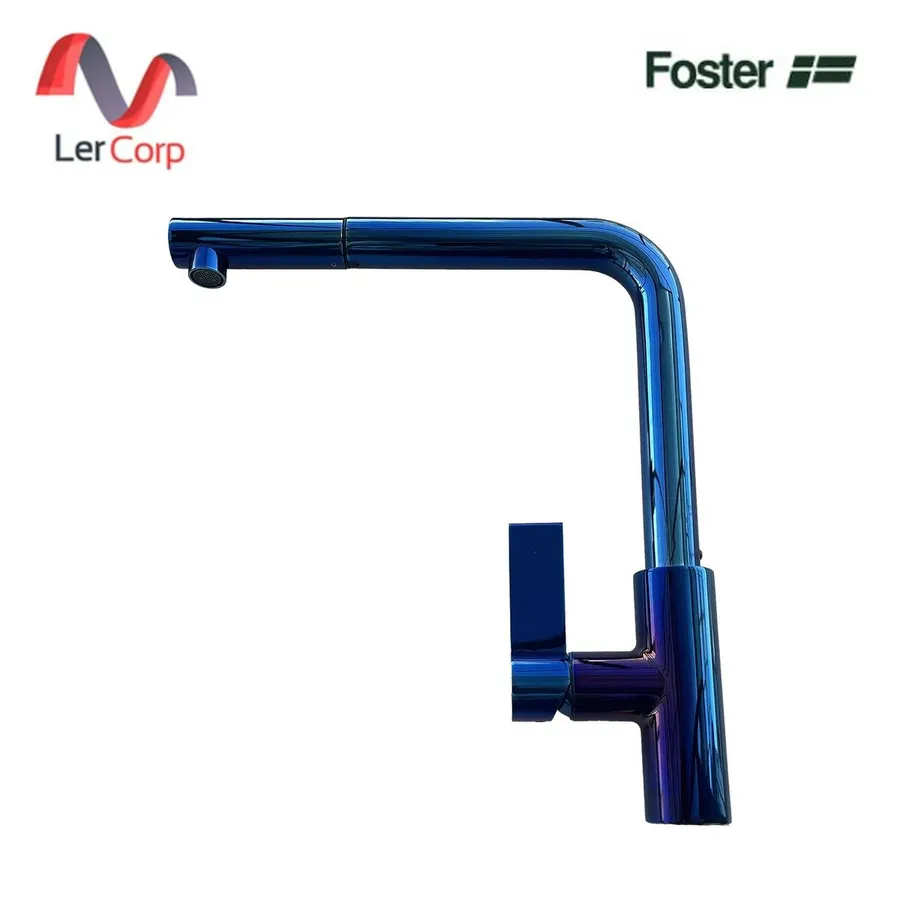 (Foster) ก๊อกน้ำสำหรับซิงค์ครัว ด้ามเดียว หัวฉีดดึงออกได้ หมุนได้ 360° สี Sunset PVD (8498851)
