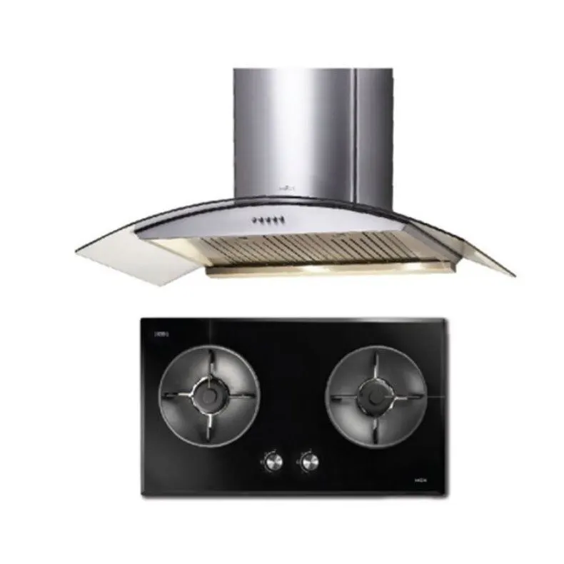 (MEX)เครื่องดูดควัน รุ่น KV7118BFX90 (กระจกทรงโค้ง) + เตาแก๊ส MEX รุ่น V7812MHR