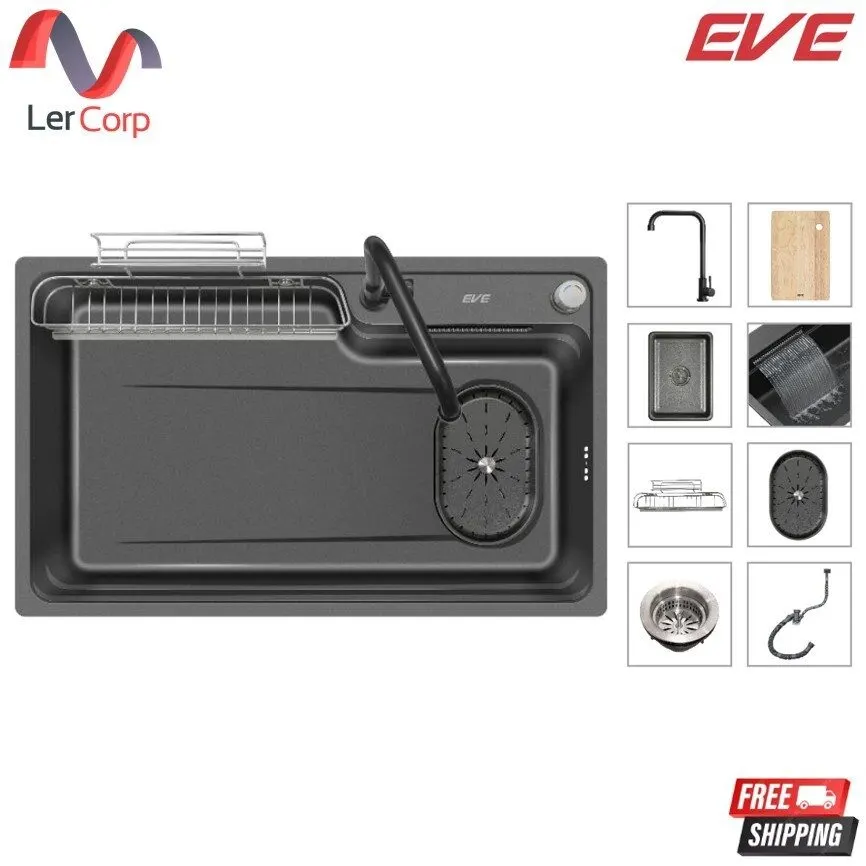 (Eve) Stainless Steel Single Bowl Sink NAVI 750/480 with Multifunctional Accessories