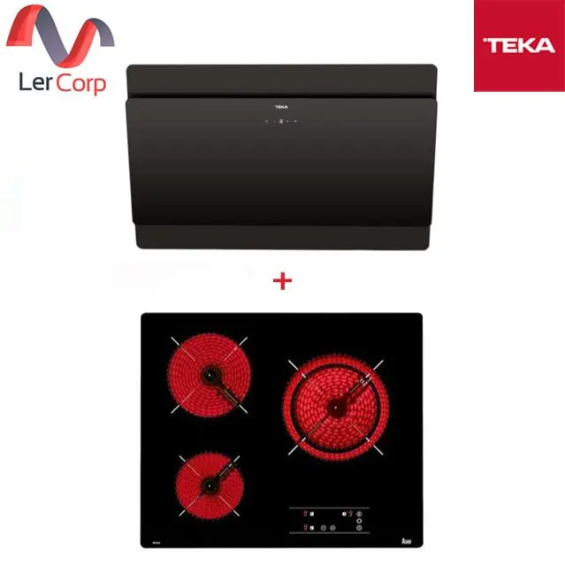 (TEKA) Wall-Mounted Pyramid Range Hood 90 cm Model DVS 90 AD + Ceramic Cooktop Model TB 6304